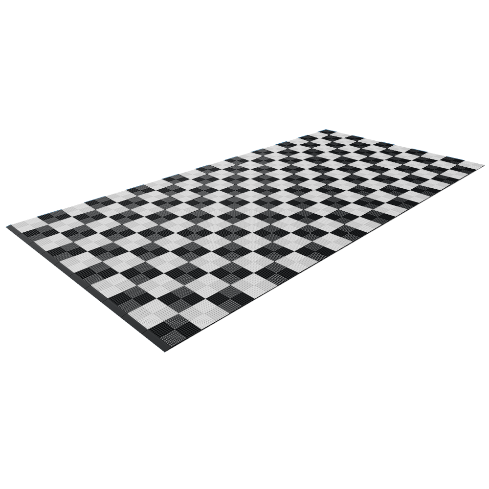 Charcoal Black / Light Grey - Chequered Full Garage Pack Kit of Upflor®