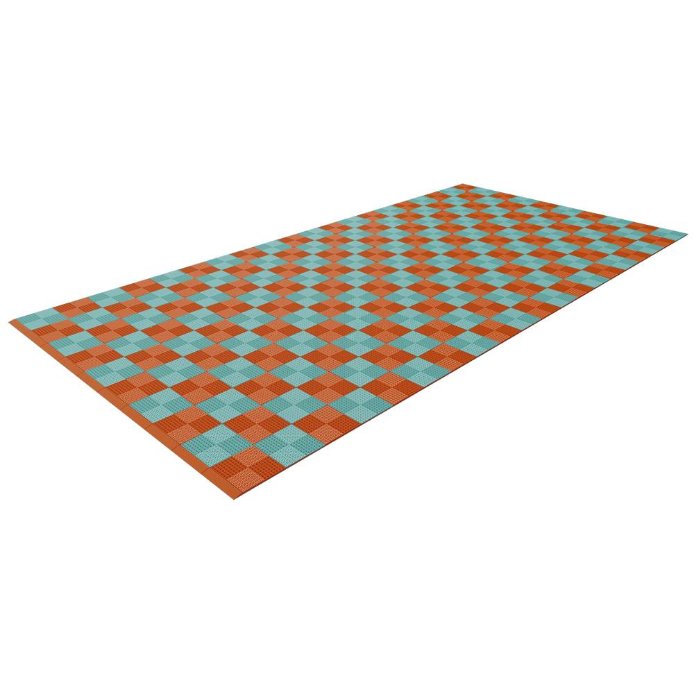 Light Green / Pumpkin Orange - Chequered Full Garage Pack Kit of Upflor®