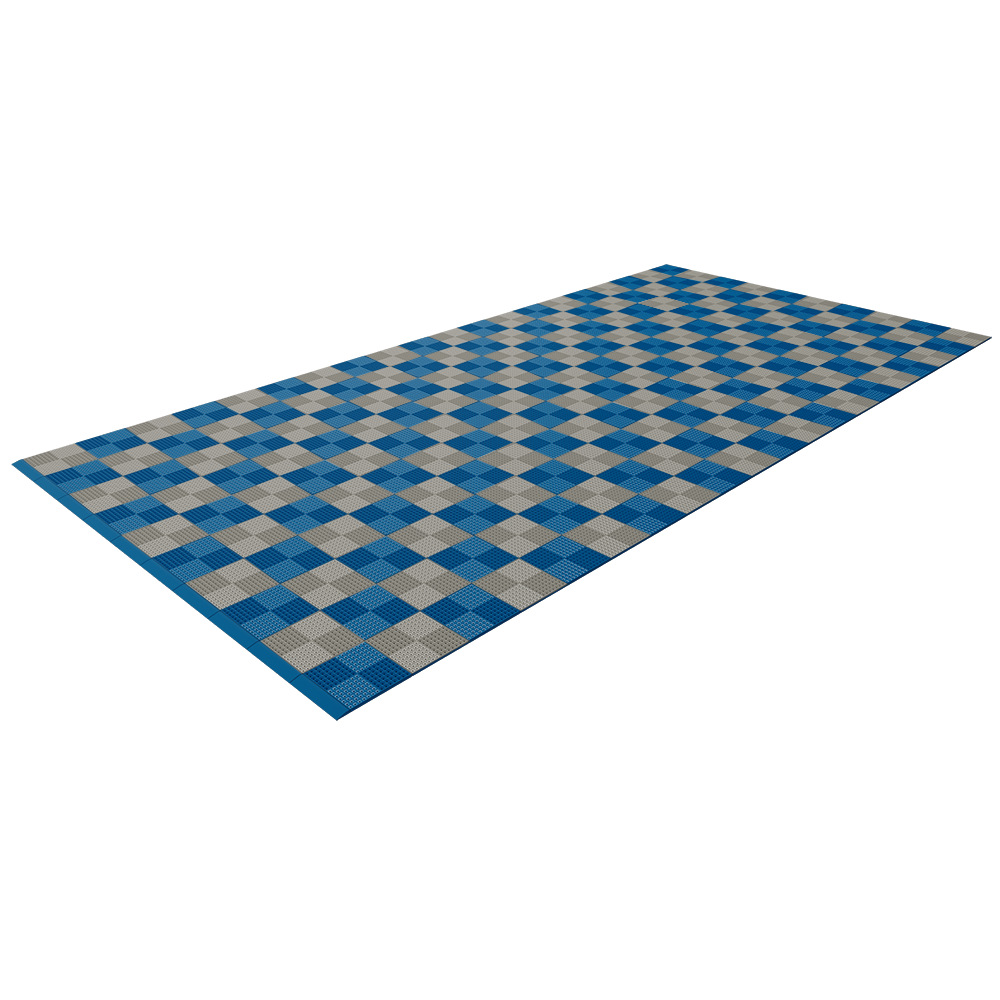 Mid Grey / Ocean Blue - Chequered Full Garage Pack Kit of Upflor®