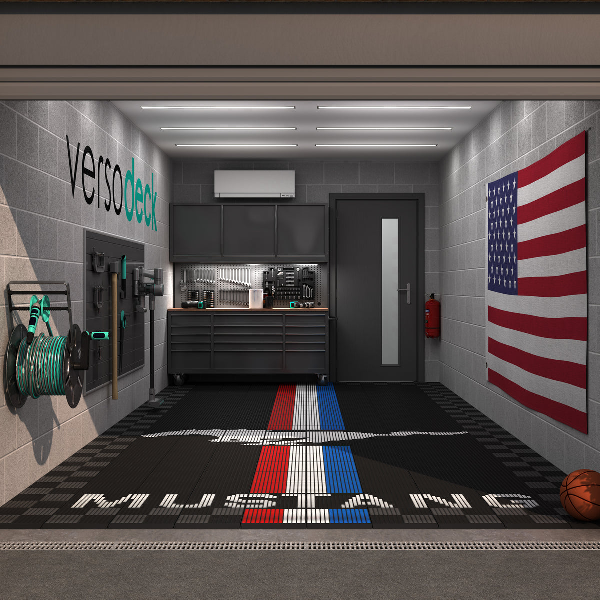 Versodeck Upflor Tile Floor Kit - Single Garage - Mustang