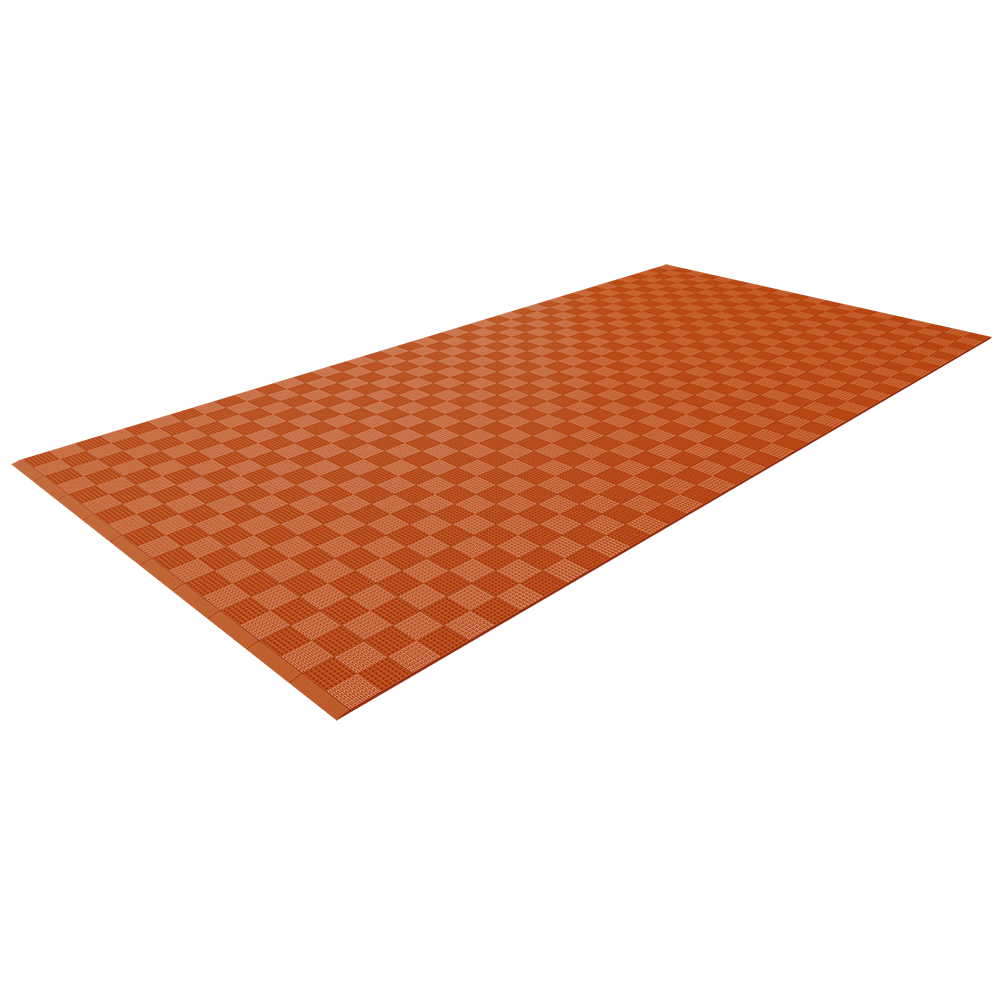 Single Colour - Full Garage Pack Kit of Upflor® Garage Flooring Pack Versodeck Single Garage - No LEDs Pumpkin Orange